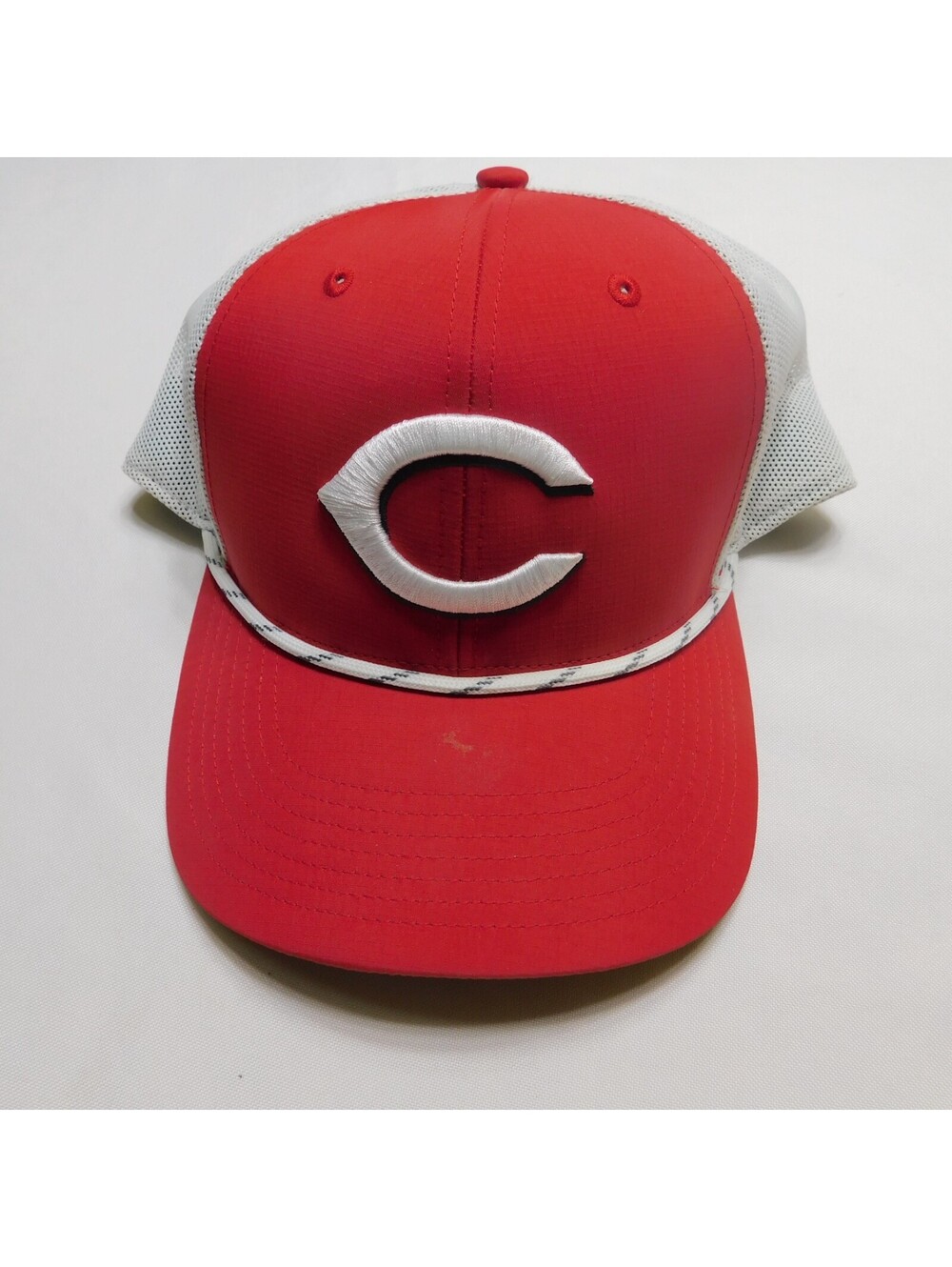 47 Brand Cincinnati Reds Hat Snapback Mesh Rope Trucker Cap Red White MLB OSFA